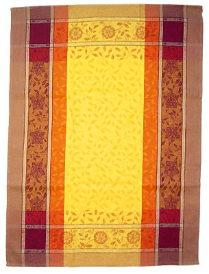Set of 3 French Jacquard dish cloths (florentine. yellow×orange) - Click Image to Close